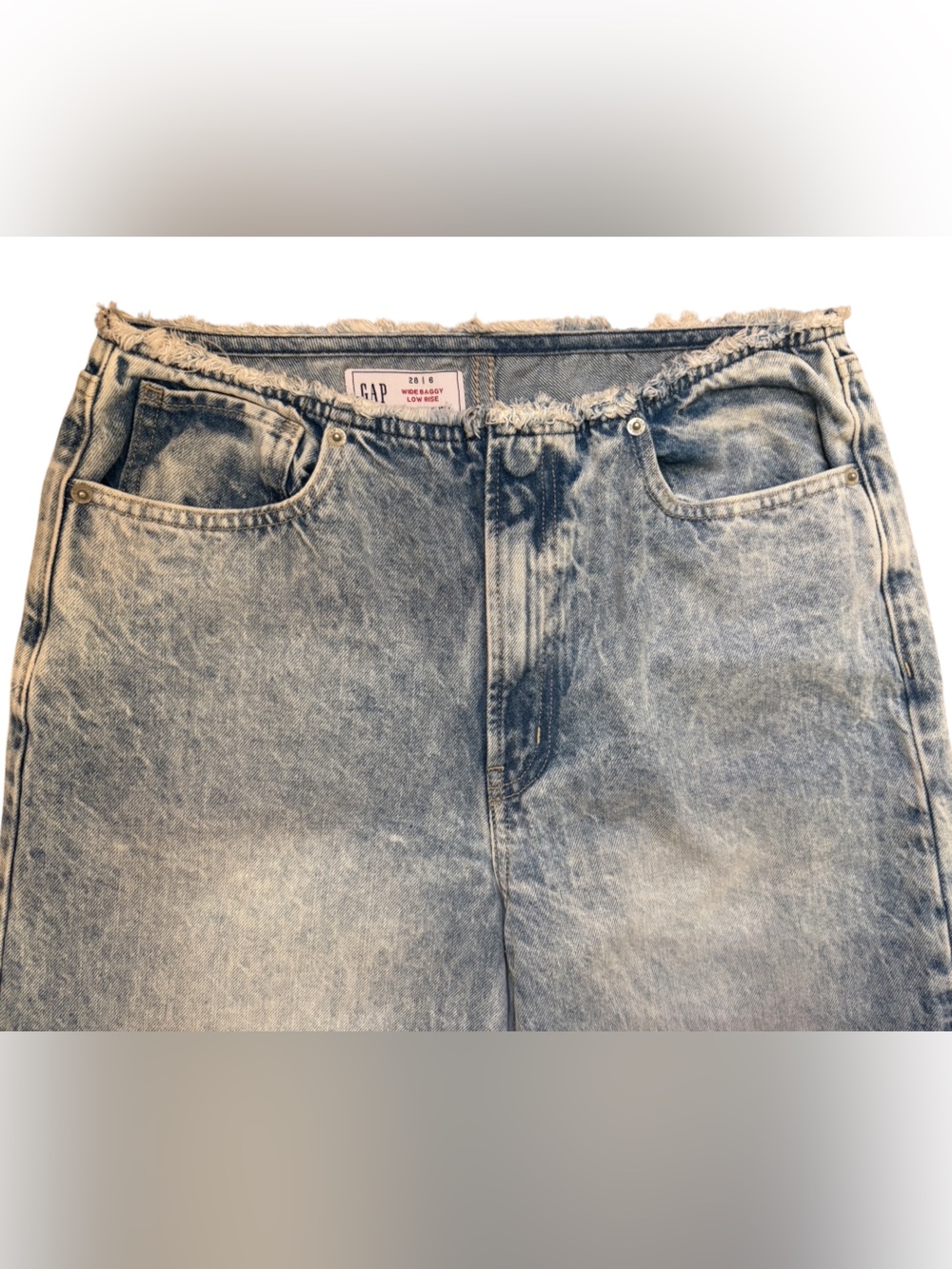NWOT GAP Wide Baggy Low Rise Acid Wash Jeans Women’s 28/6 - Picture 7 of 14